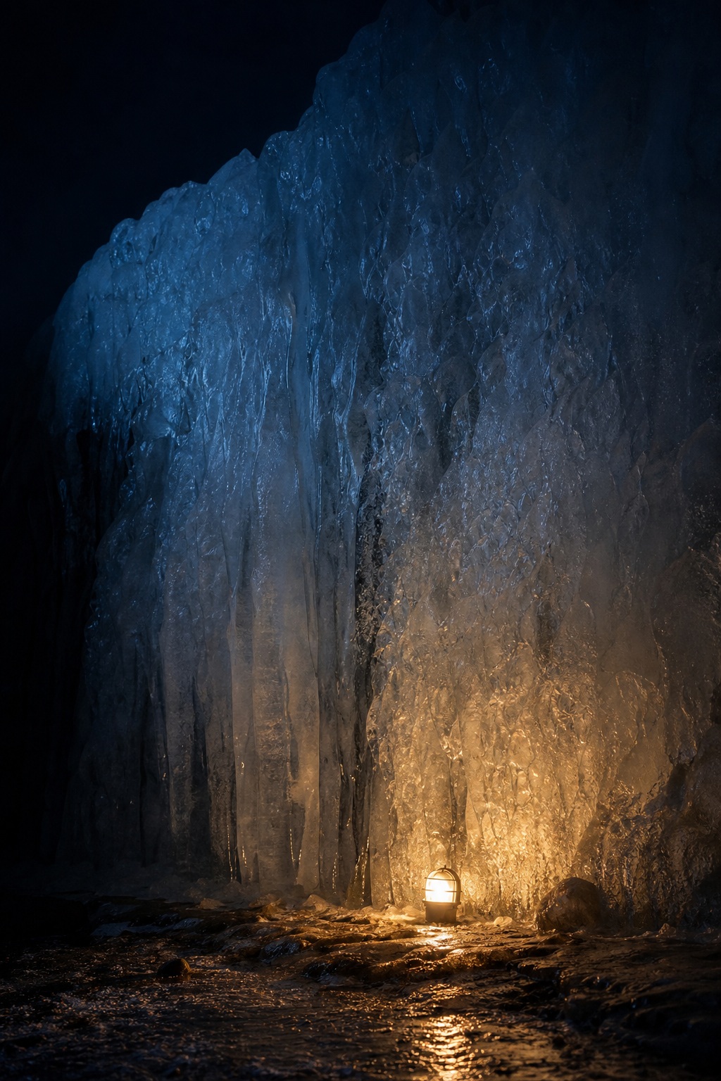 Preview for Isolated Night Light Blue Ice Wall Background