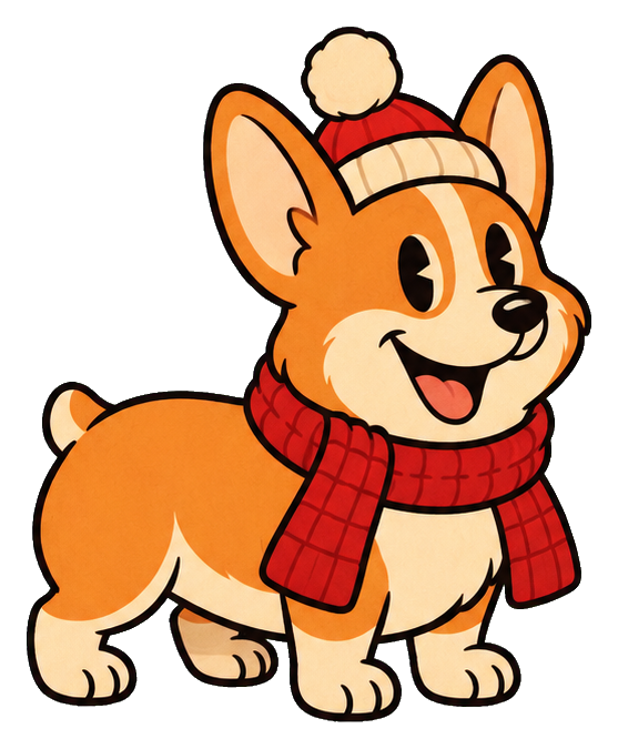 Preview for Vintage Corgi Holiday Scarf