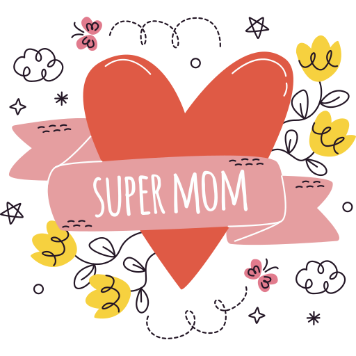 Preview for Super-mom-heart-design-mothers-day-sticker-dc7ca