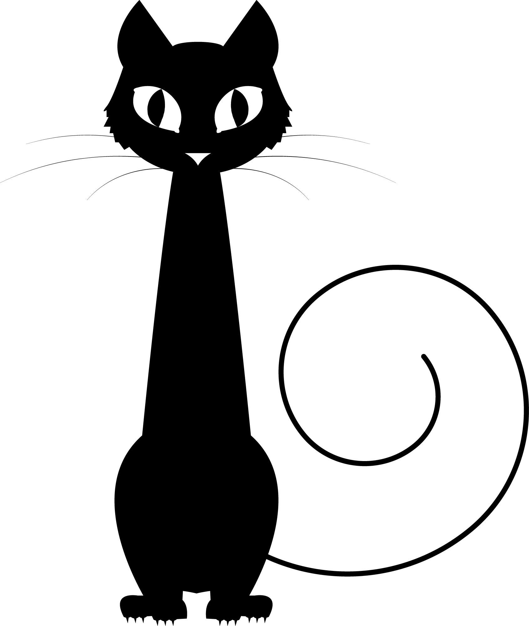 Preview for Black-cat-silhouette-design-sticker-ab30d