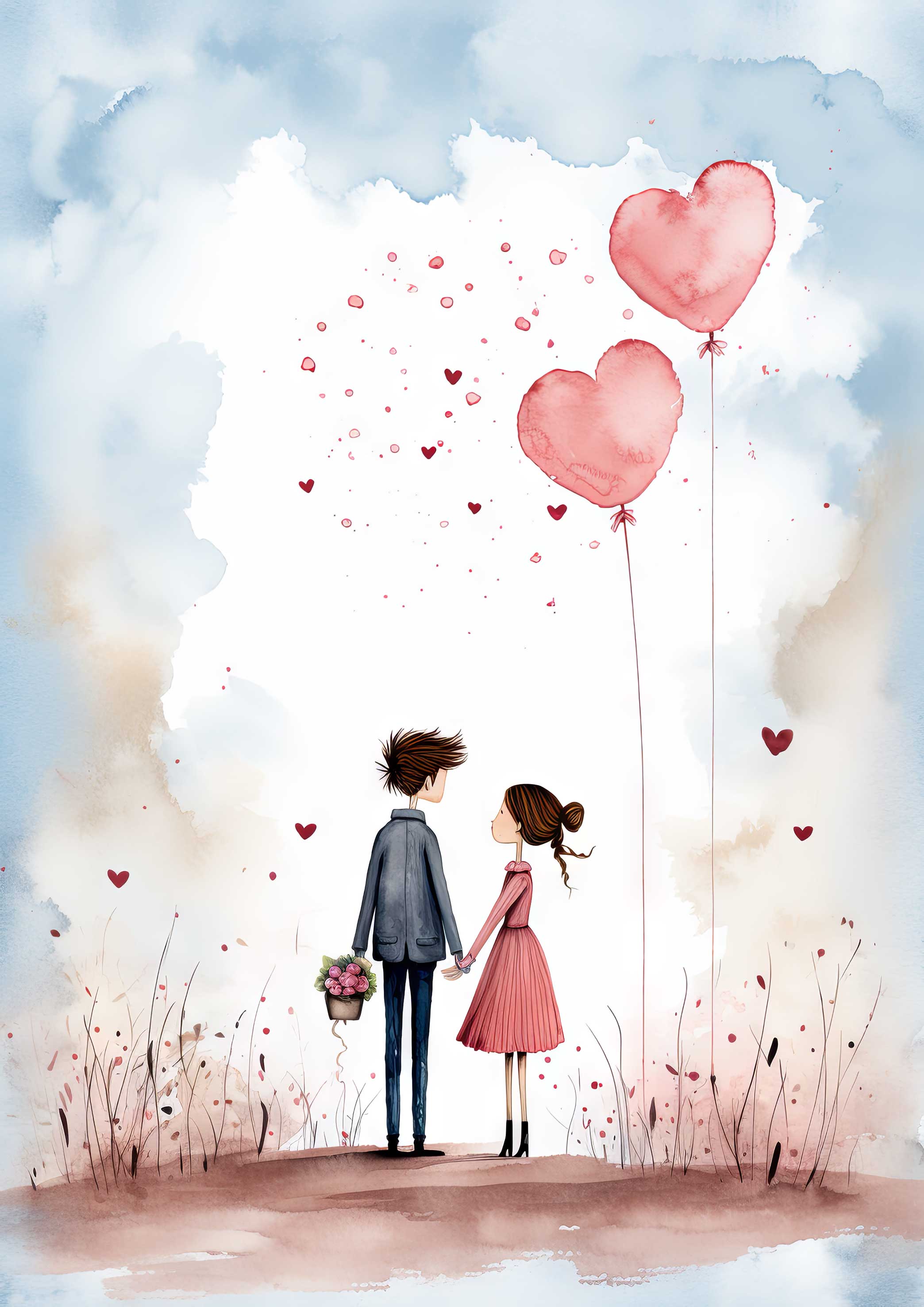Preview for Romantic-couple-heart-balloons-love-background-0528f