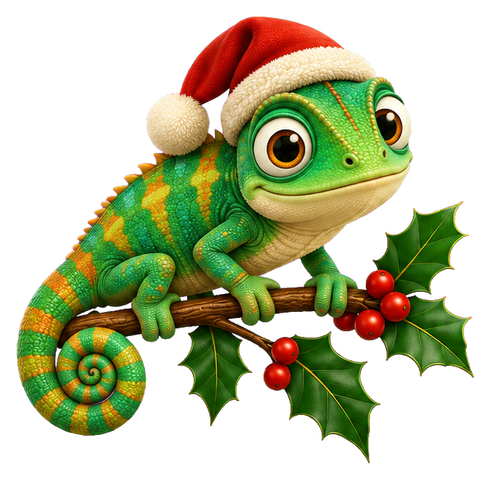 Preview for Christmas Chameleon On Holly Branch