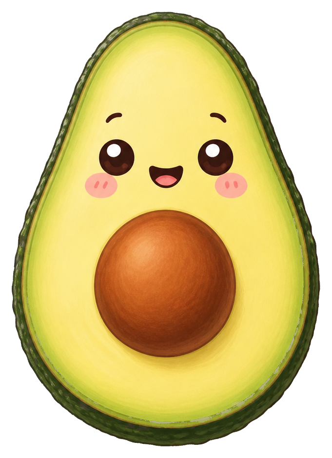 Preview for Kawaii Avocado Sticker For Cute Designs
