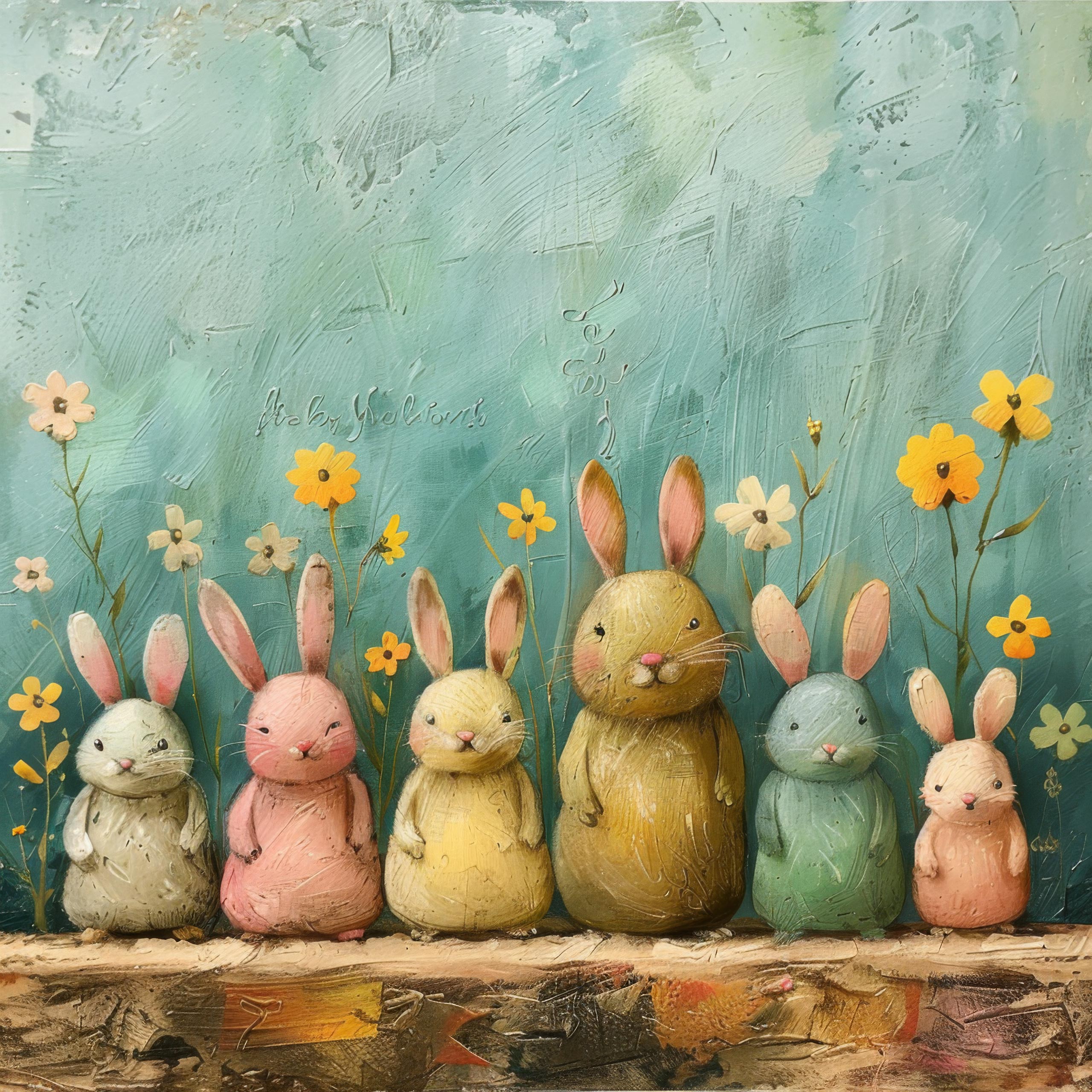 Preview for Pastel-rabbits-floral-setting-easter-background-69dc7