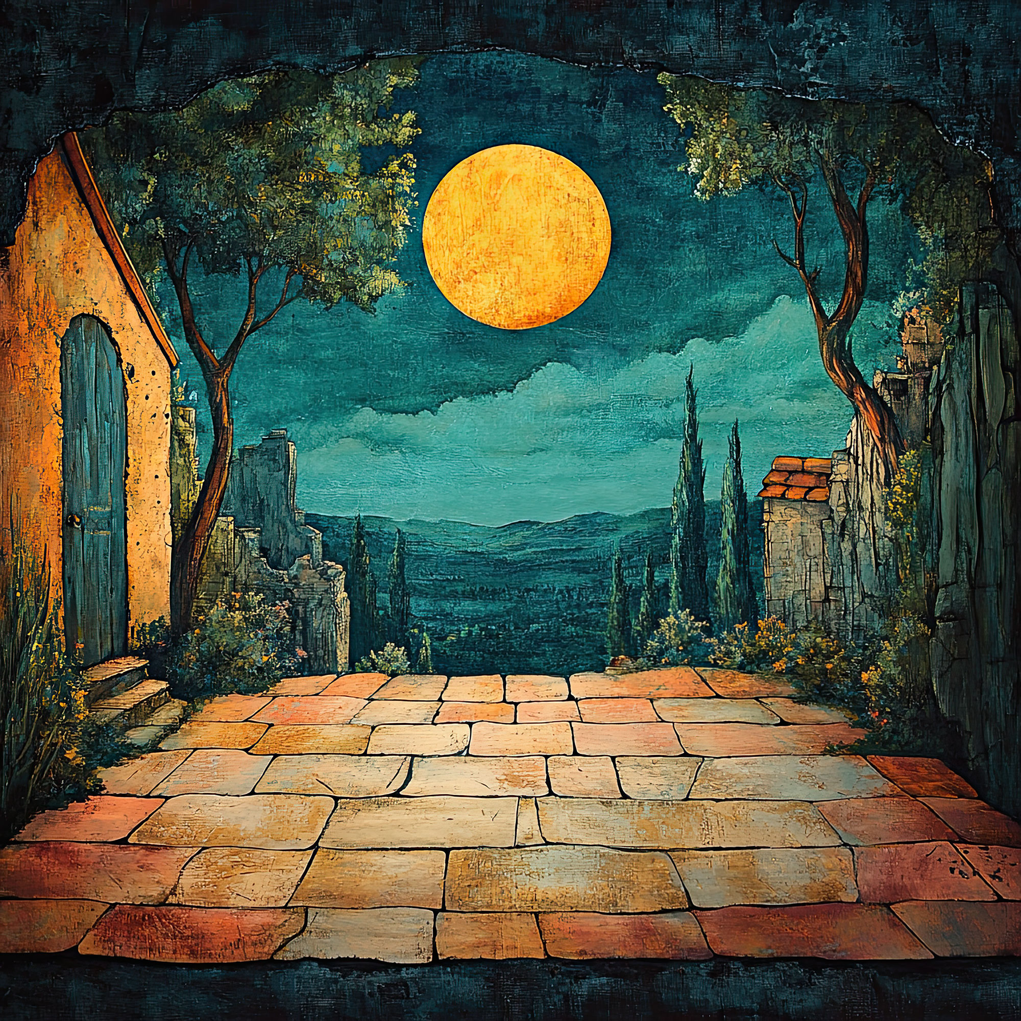 Preview for Moonlit-night-scene-art-nature-backdrop-background-b85d2