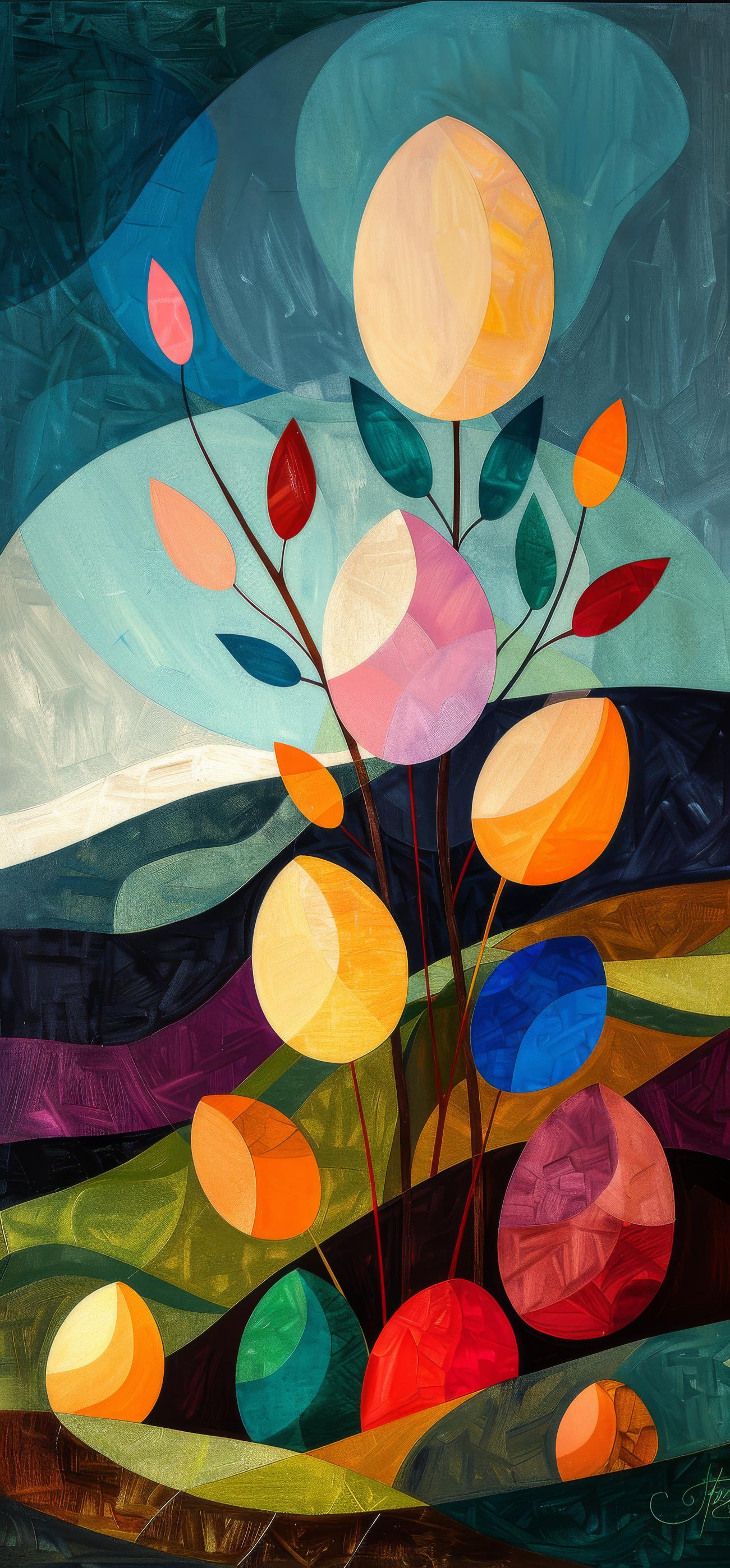 Preview for Abstract-floral-art-design-easter-phone-background-bbbac