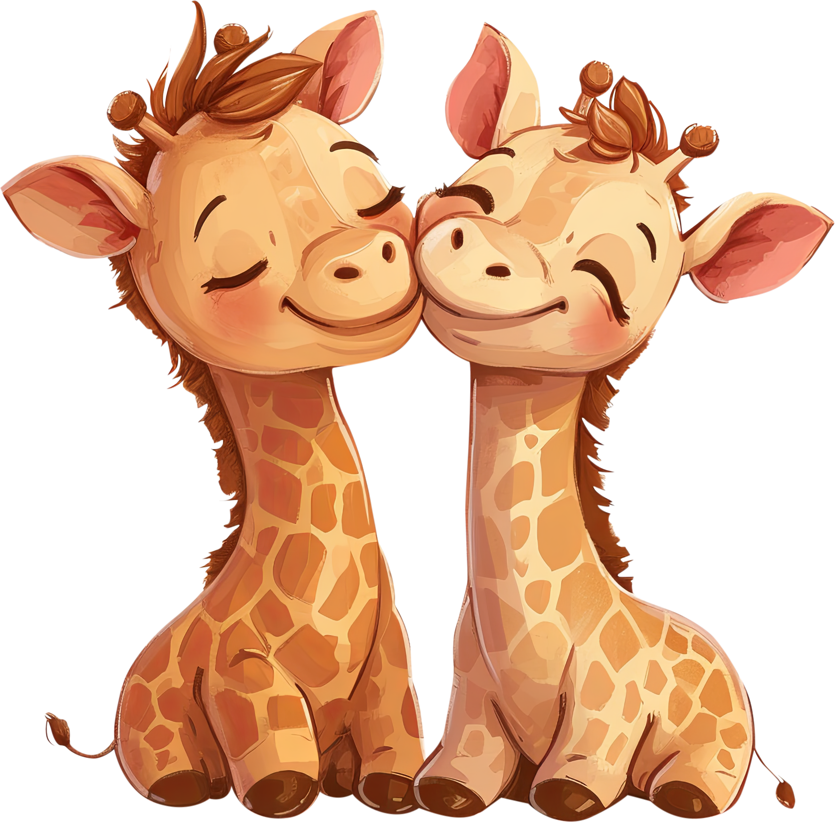 Preview for Cartoon-giraffes-hugging-love-characters-sticker-5dad6
