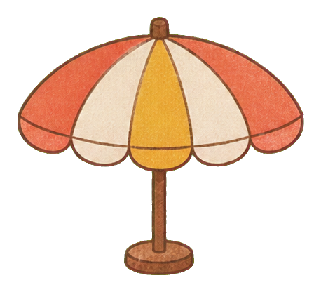 Preview for Striped Beach Umbrella Sticker