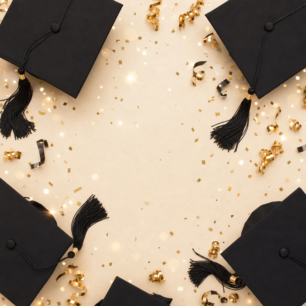 Preview for Graduation Cap Confetti Background