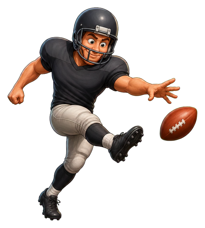 Preview for Caricature Football Kicker Sticker