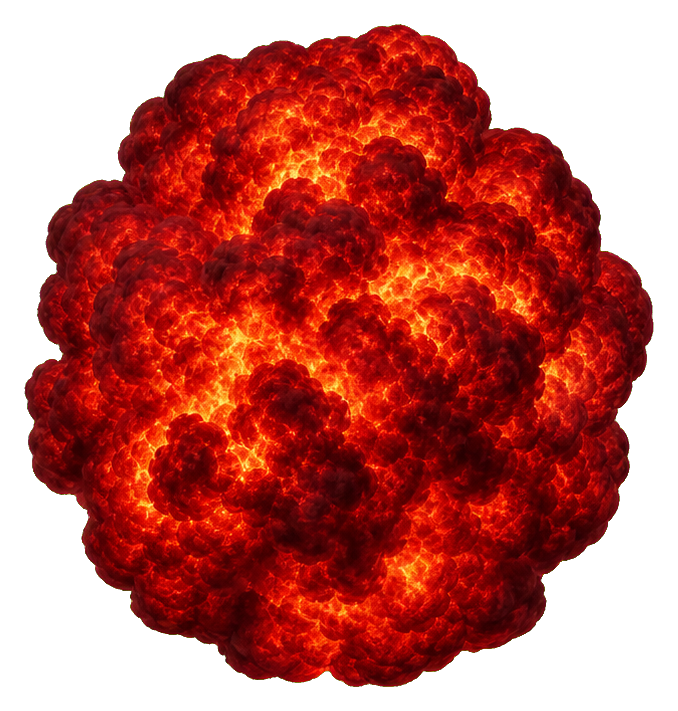 Preview for Realistic Red Fire Cloud Explosion Sticker