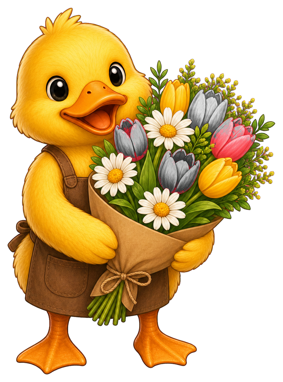 Preview for Duck Florist Bouquet Sticker