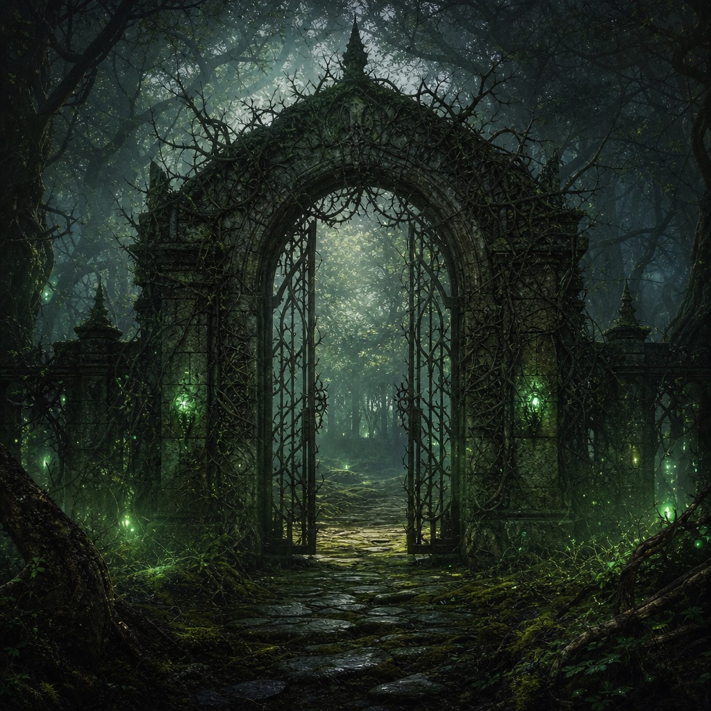 Preview for Dark Fantasy Thorn Gate Background