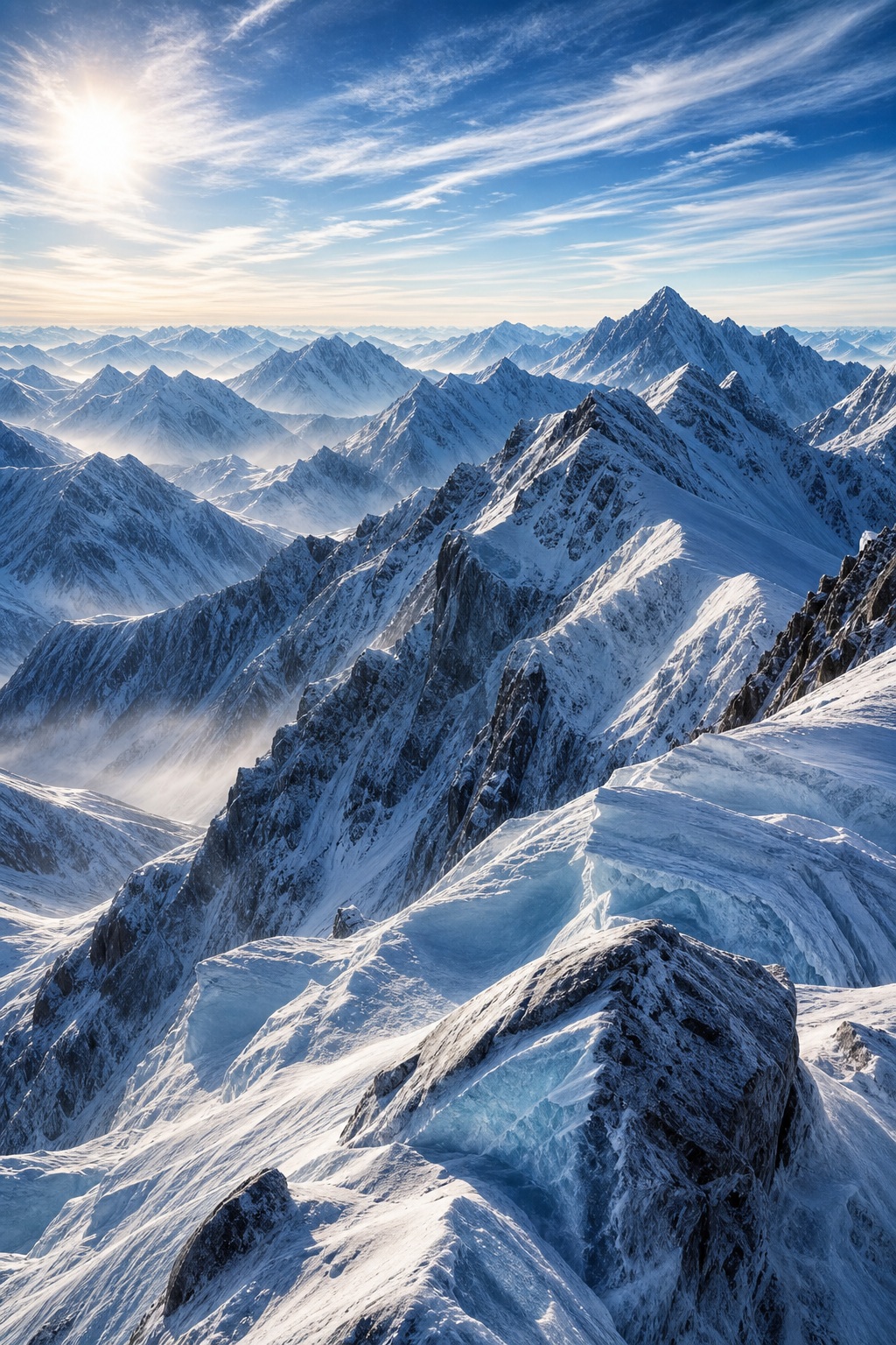 Preview for Snowy Alpine Ridge Stock Background