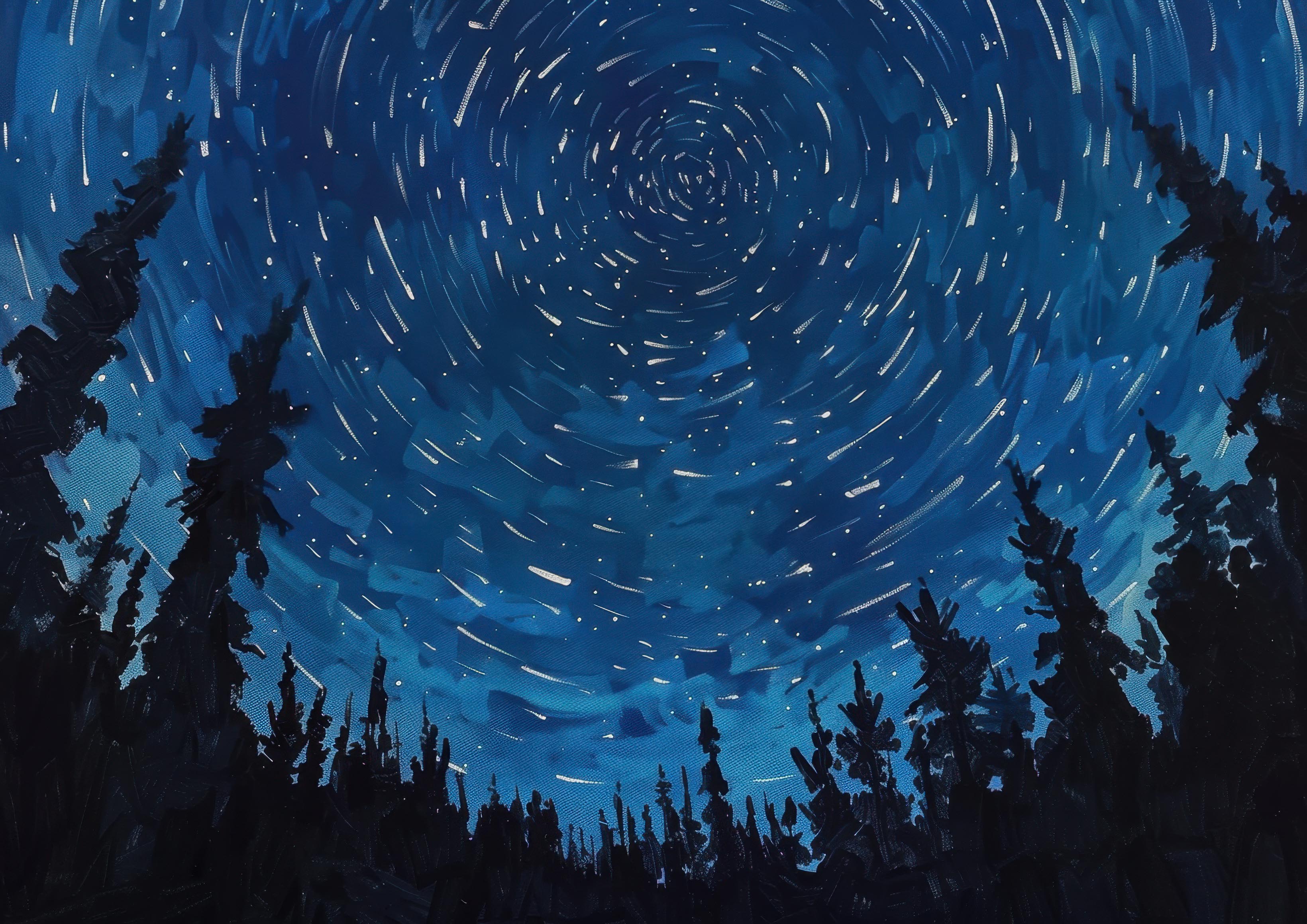 Preview for Starry-night-sky-forest-astrophotography-photo-background-33457