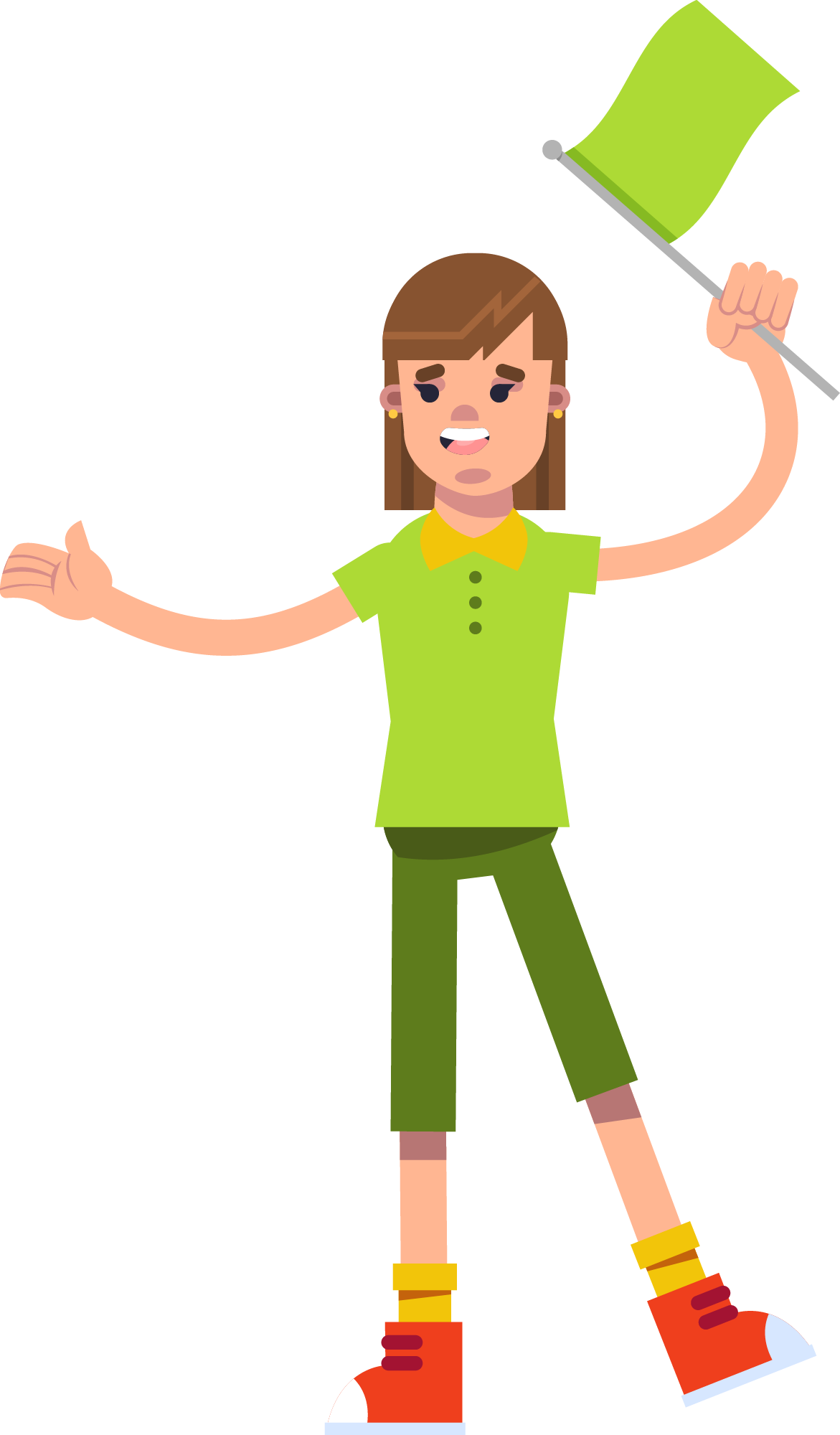 Preview for Cartoon-woman-green-flag-soccer-sticker-d023c