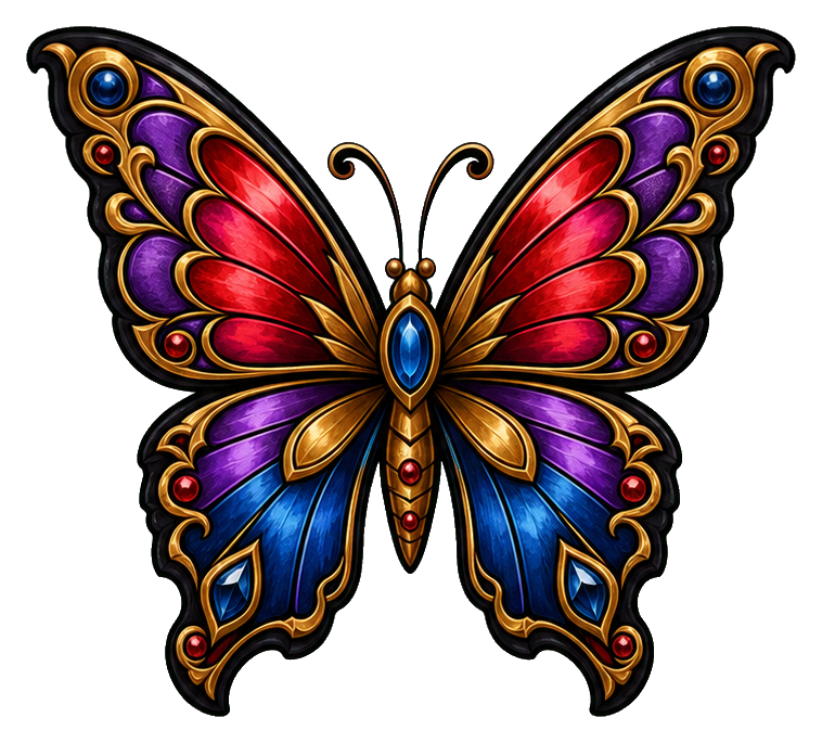 Preview for Jewel Tone Flash Butterfly Sticker