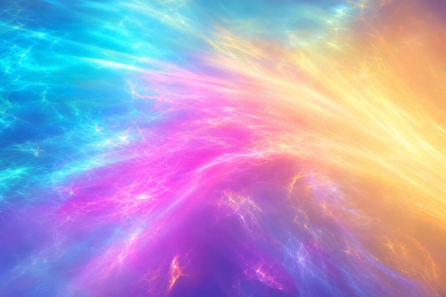 Cyan and magenta prism light sweep with rainbow refractions and soft glowing texture.