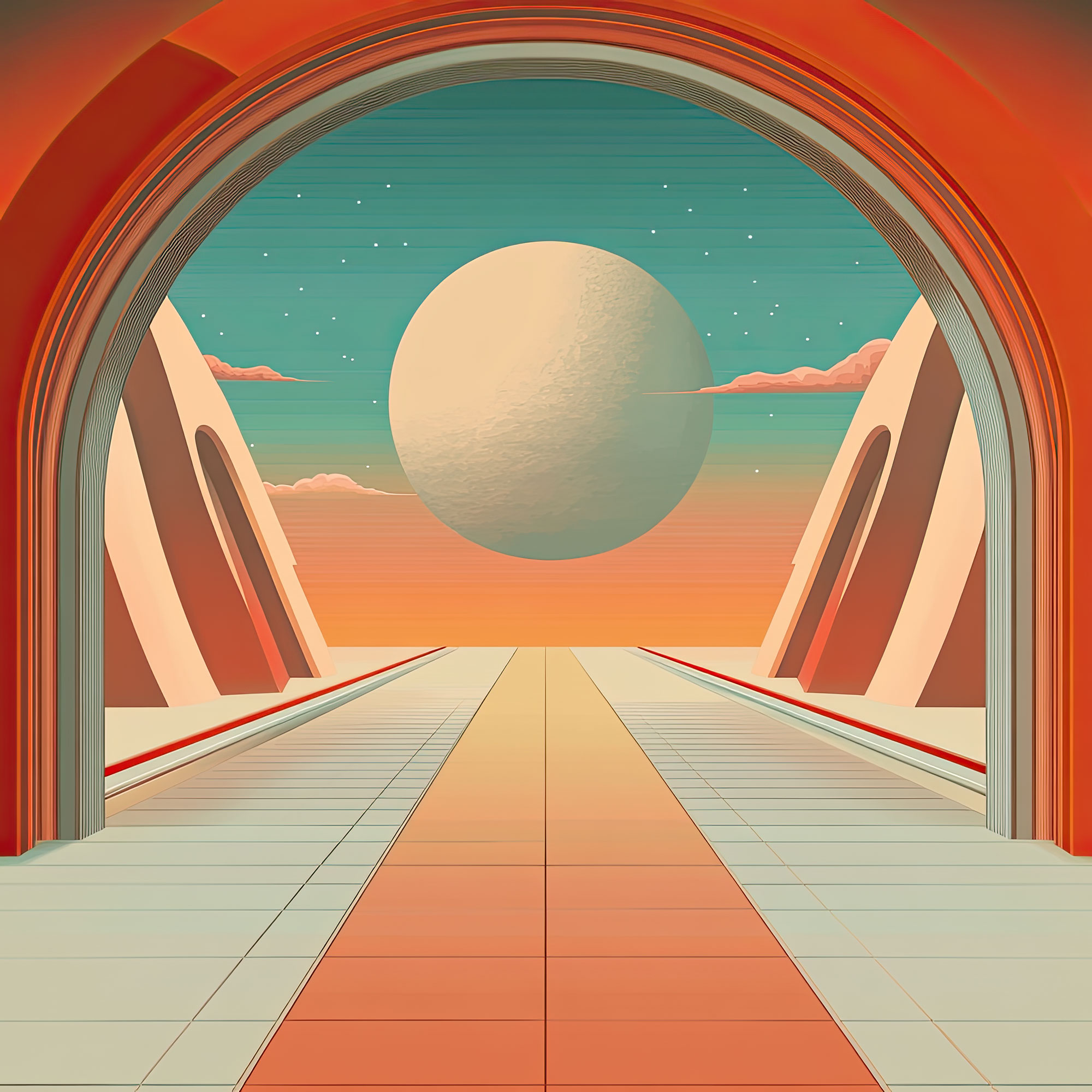Preview for Futuristic-archway-landscape-sci-fi-backdrop-background-aa09c