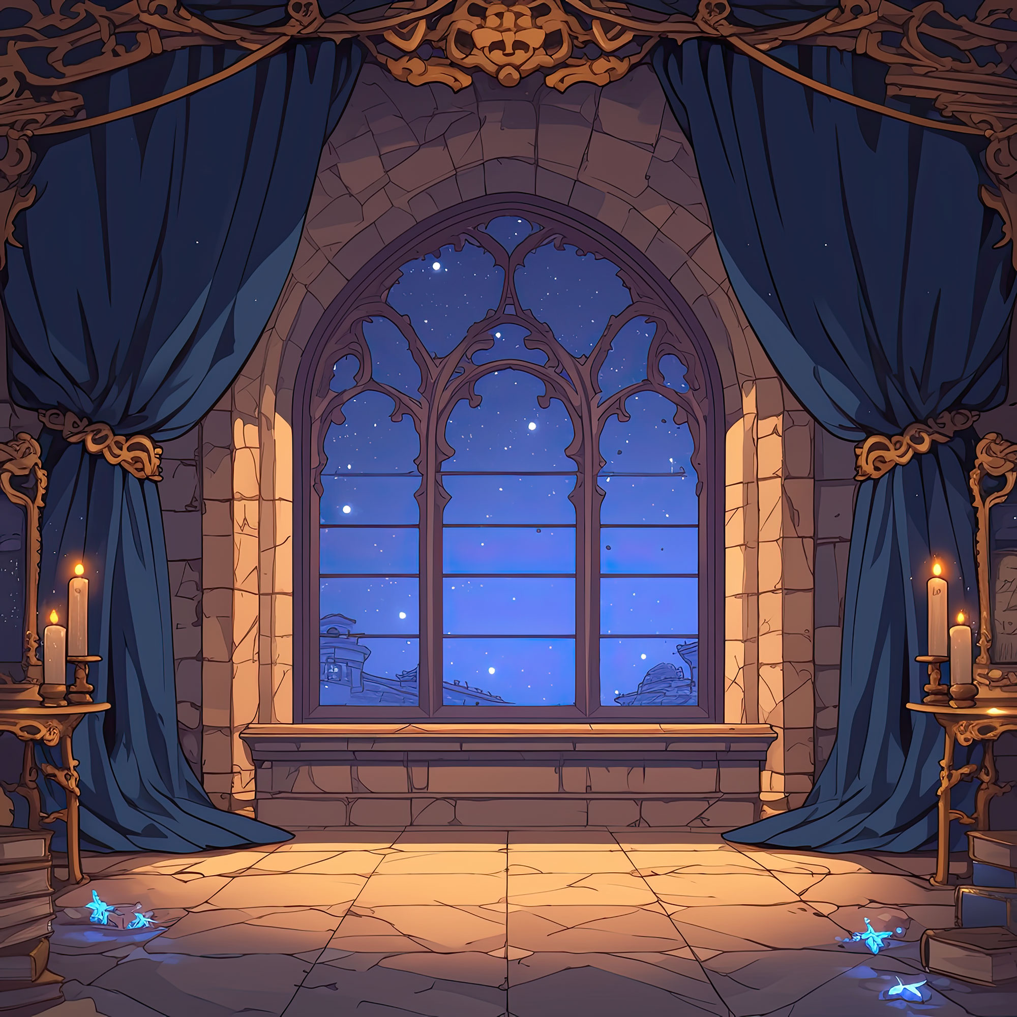 Preview for Gothic-castle-window-night-interior-backdrop-background-df0a4