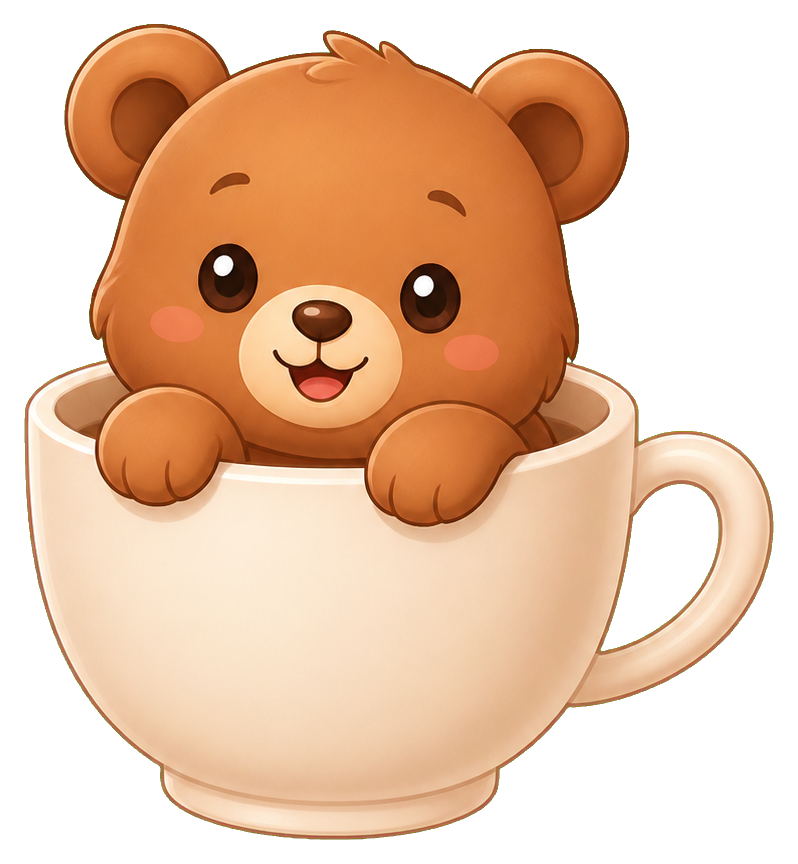 Preview for Bear In Teacup Blank Sticker