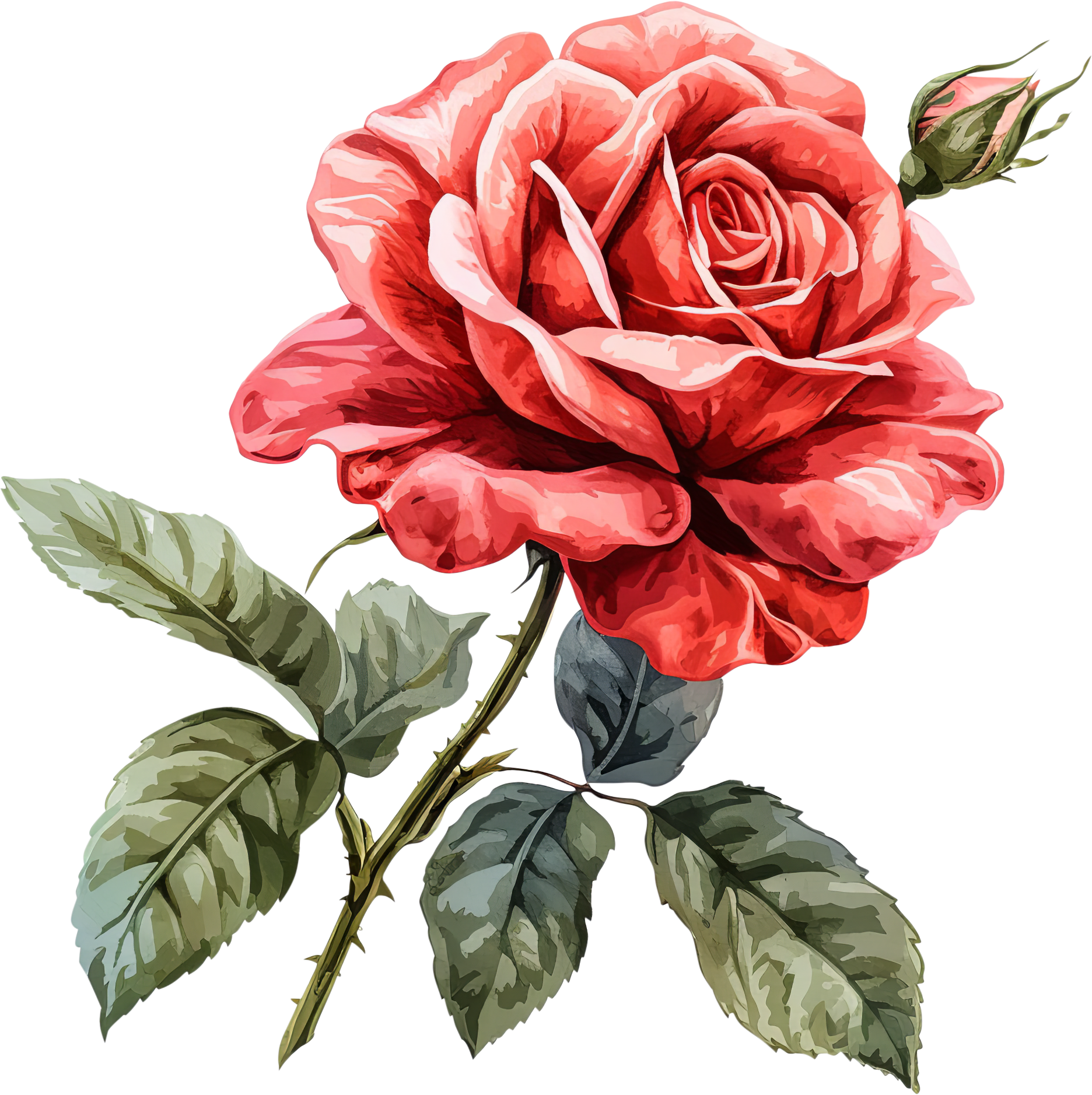 Preview for Red-rose-digital-illustration-valentines-day-sticker-bf0e2