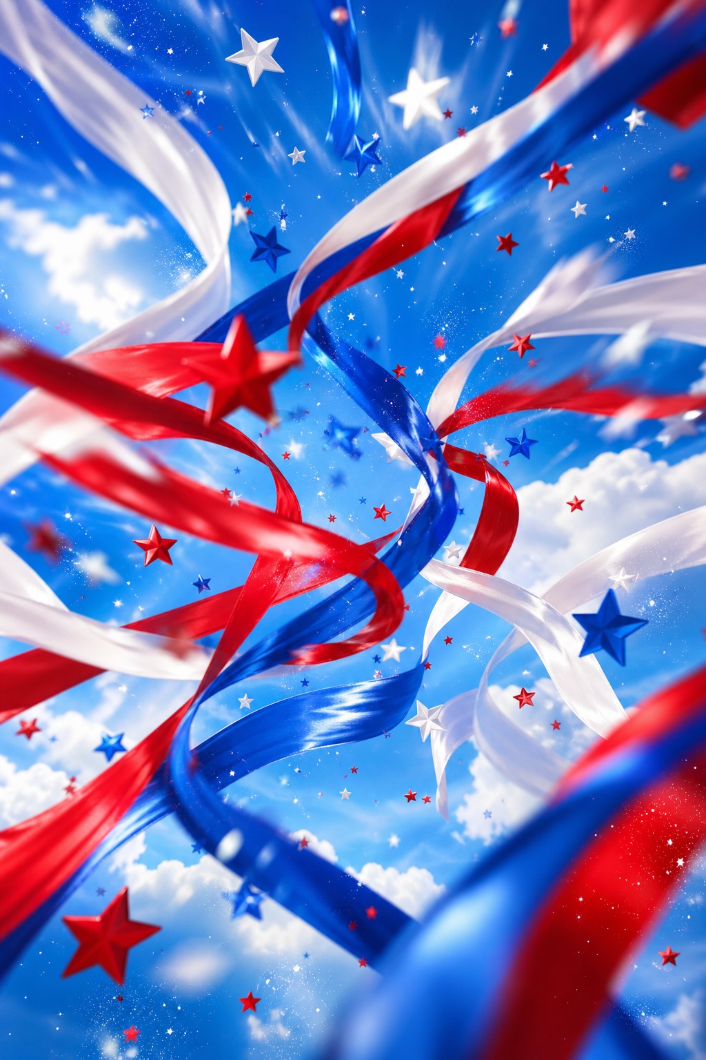 Preview for Patriotic Ribbons Stars Background