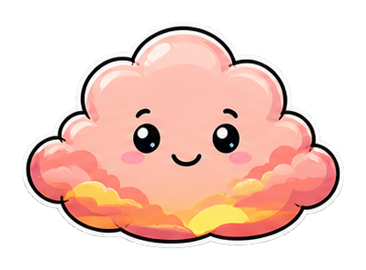 Preview for Sunset Peach Cloud Sticker