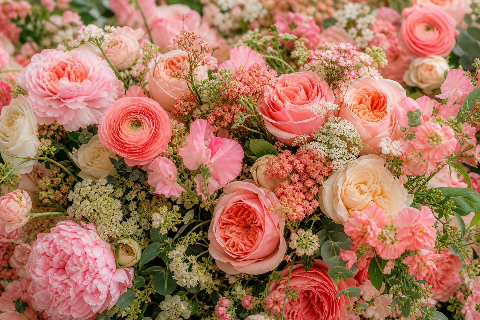 Preview for Pink Coral Wildflower Wedding Background