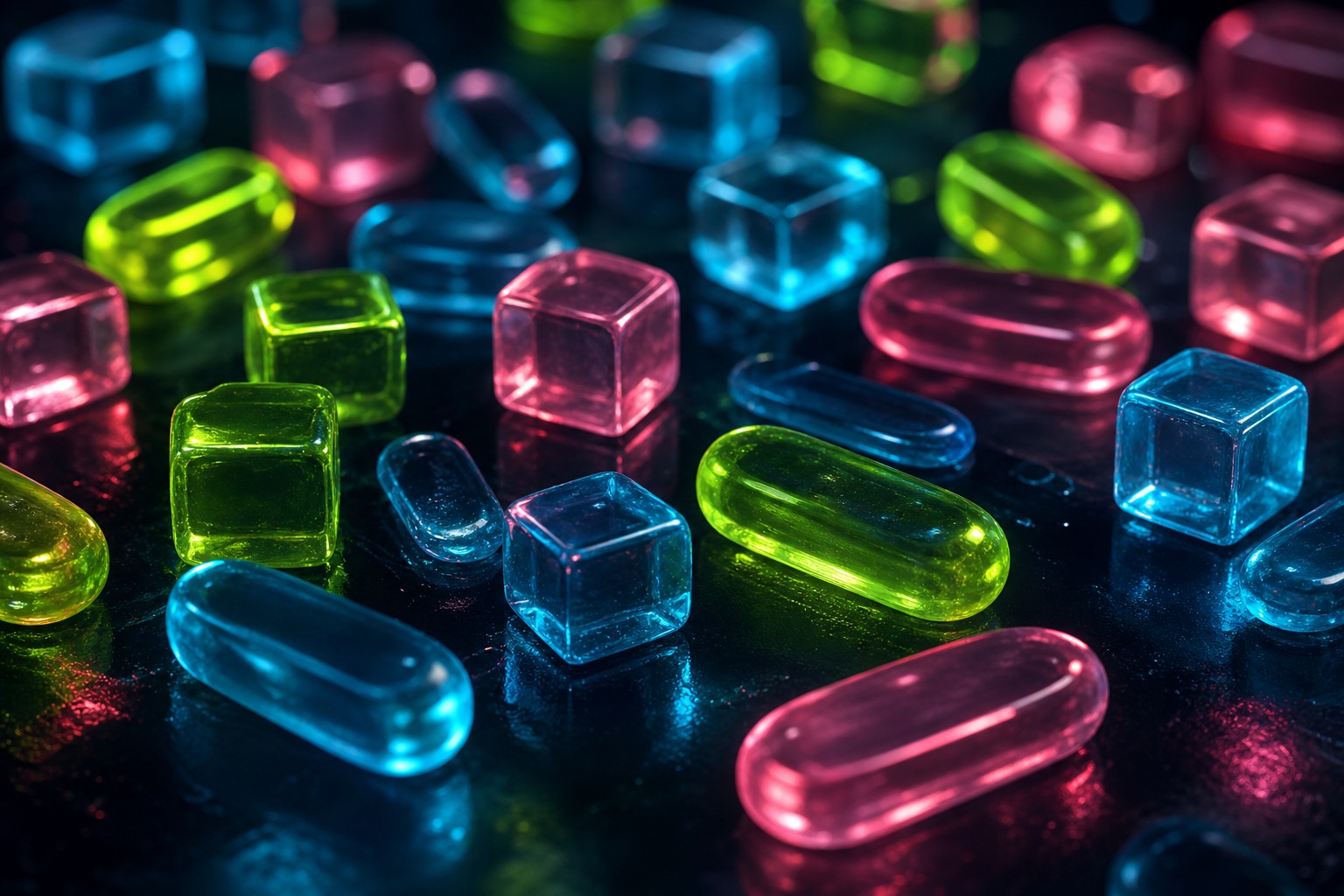 Preview for Neon Cubes Abstract 3d Background