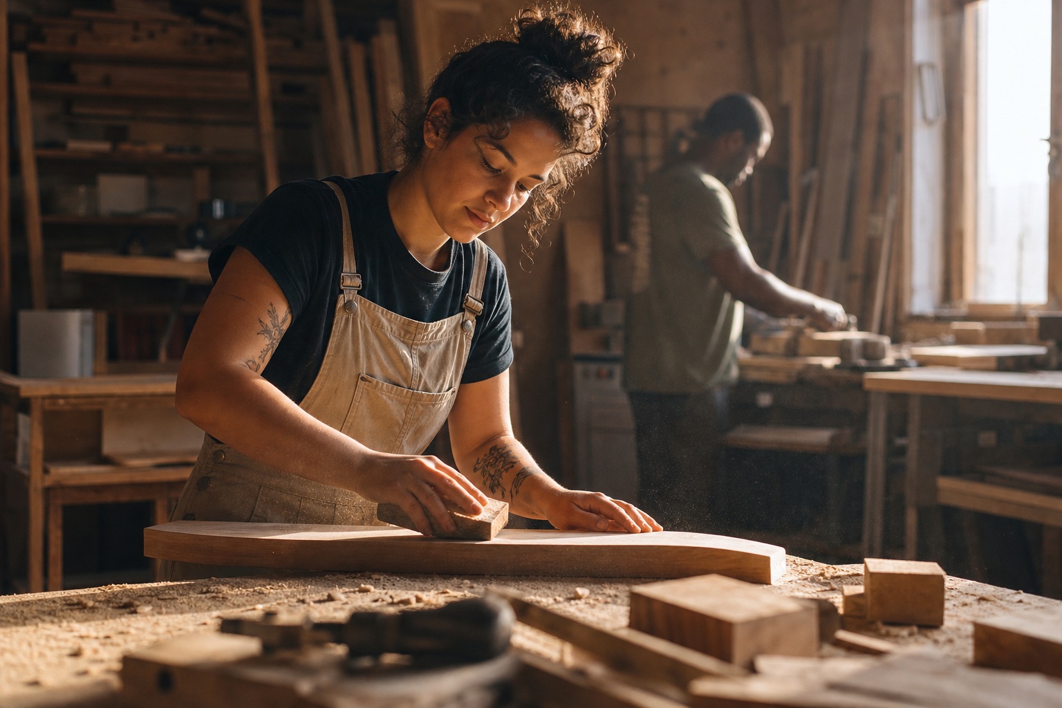 Preview for Woodshop Maker Background Stock Image