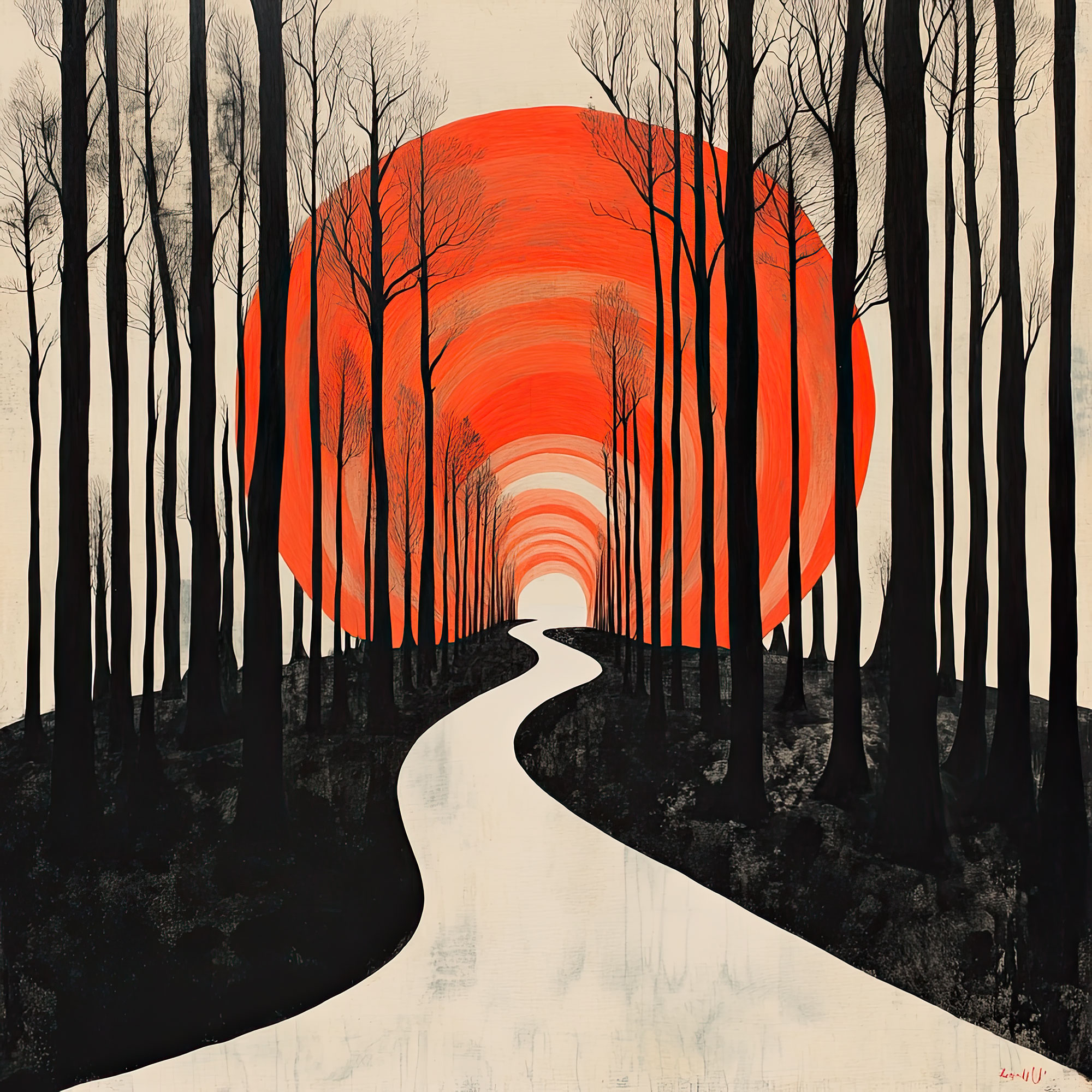 Preview for Forest-pathway-sunset-simple-backdrop-background-48b58