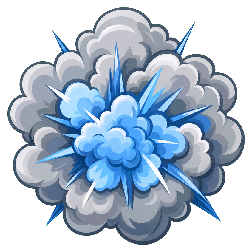 Preview for Silver Blue Explosion Sticker