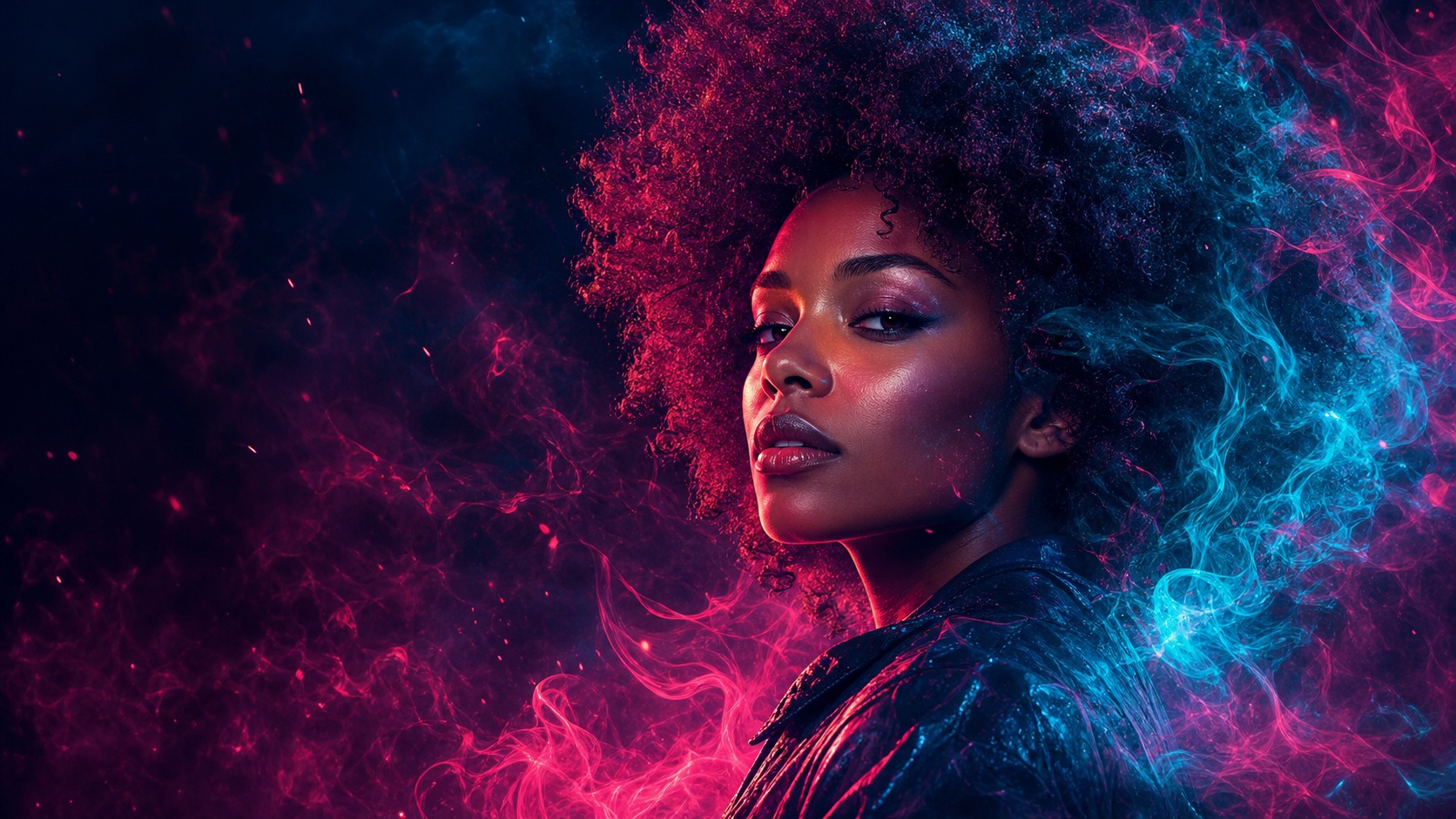 Preview for Hot Pink Afro Portrait Background