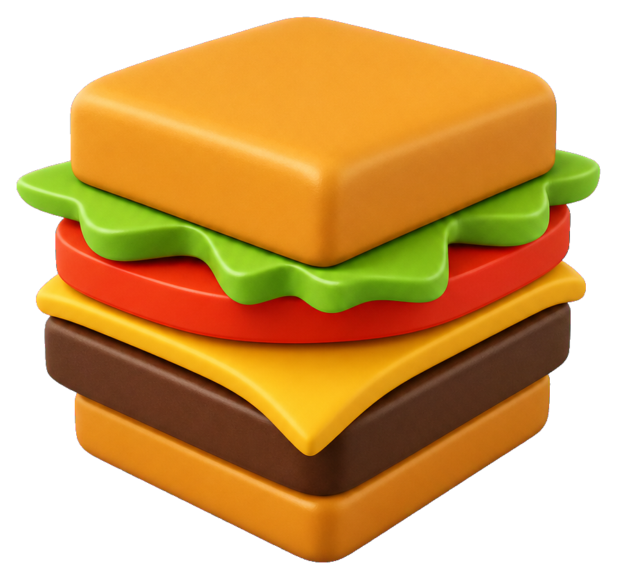 Preview for Blocky Hamburger Sticker