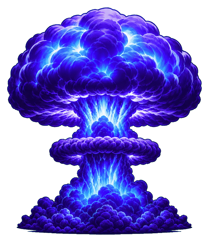 Preview for Blue Violet Mushroom Cloud Explosion Sticker