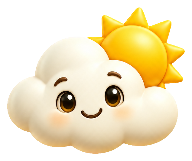 Preview for 3d Happy Weather Sun Behind Cloud