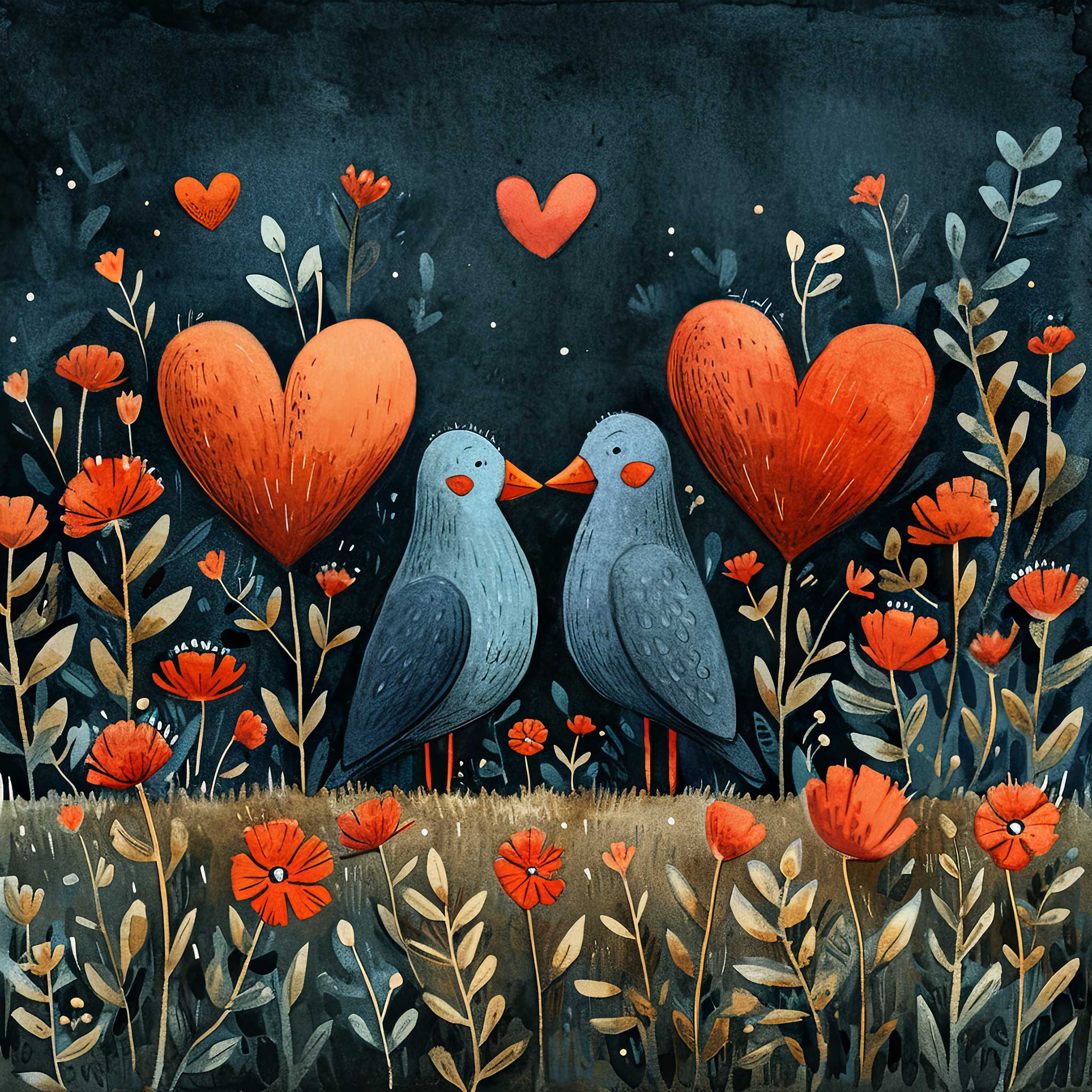 Preview for Love-birds-heart-flowers-background-b4bc5