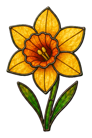 Preview for Amber Stained Glass Daffodil Sticker