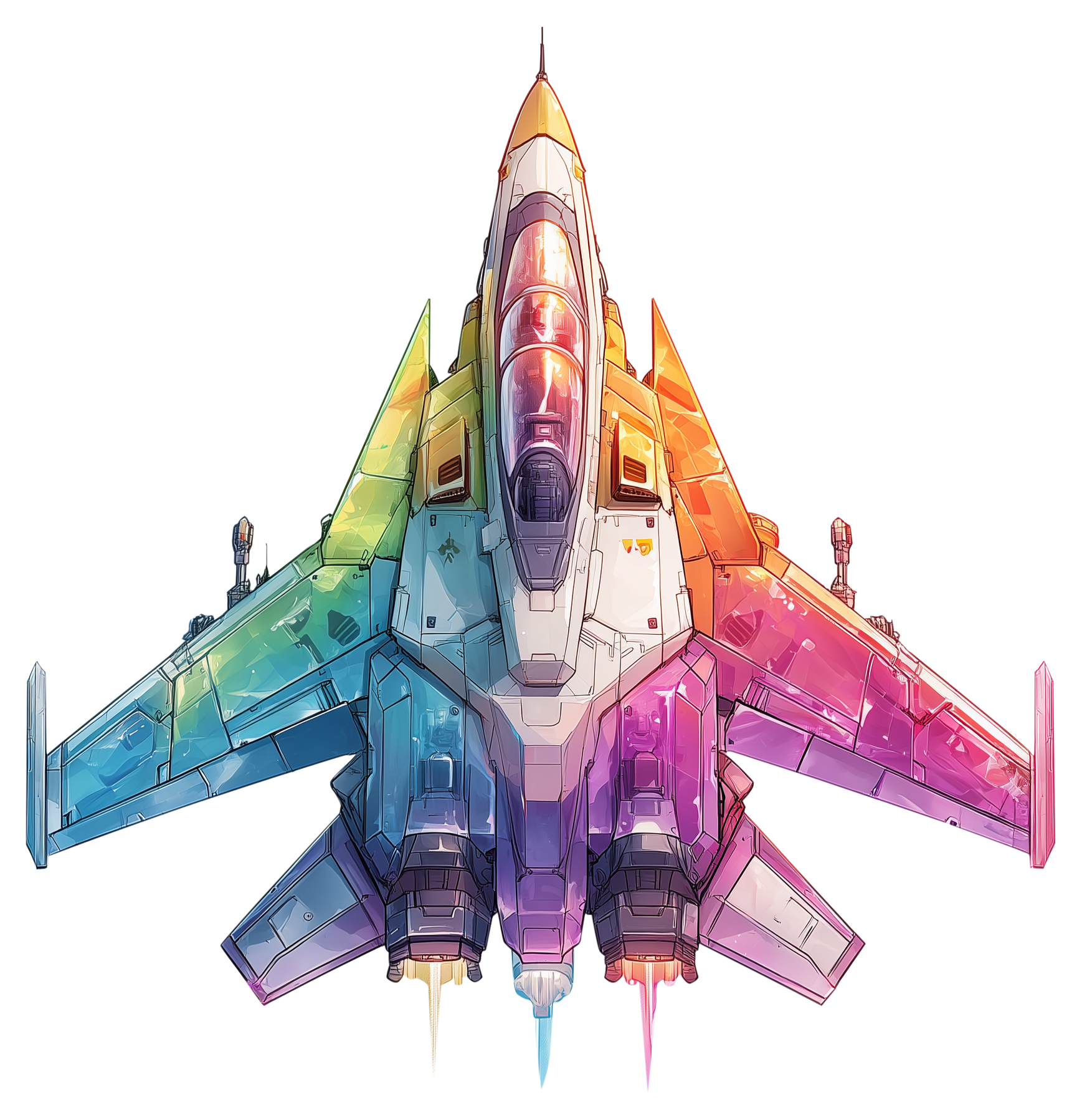 Preview for Colorful-fighter-jet-illustration-spaceship-sticker-62dbb