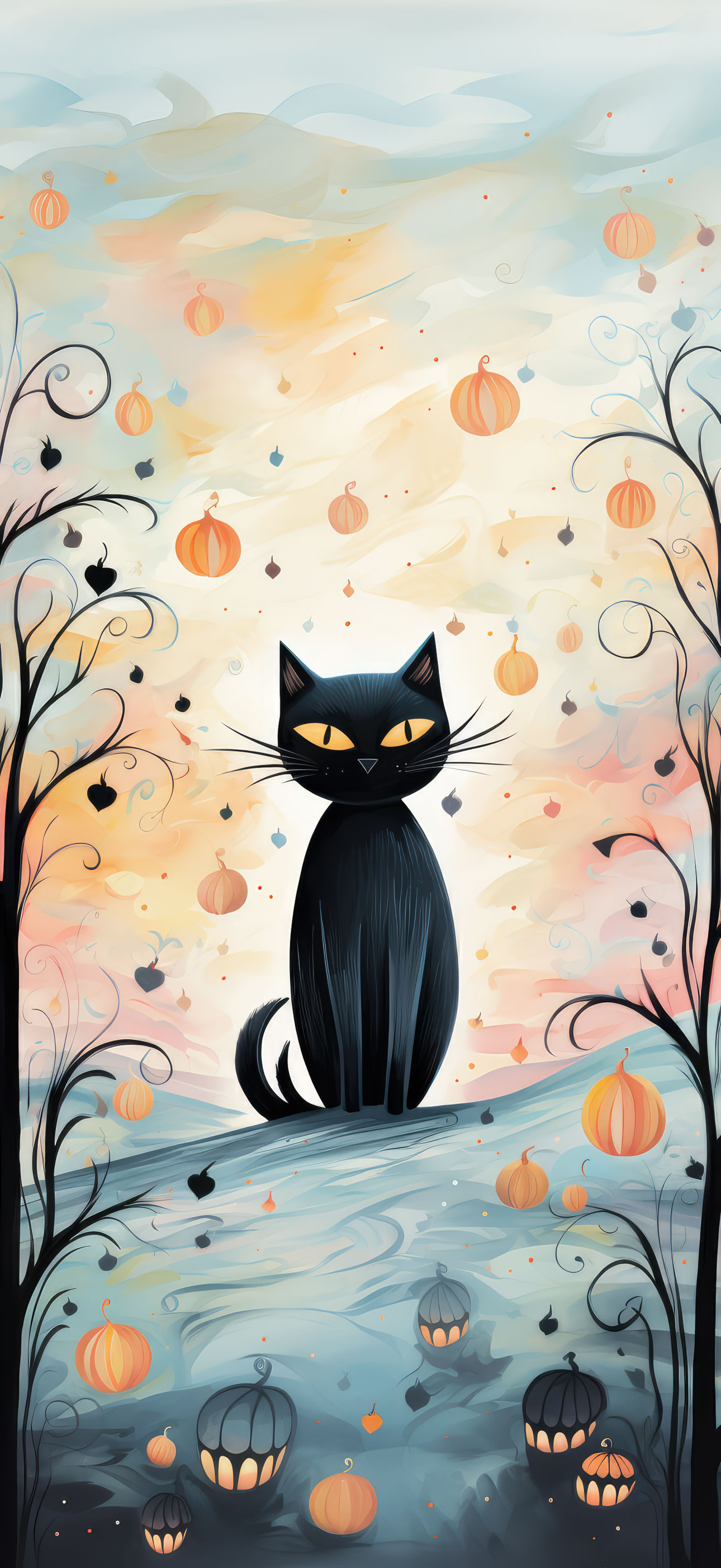 Preview for Halloween-cat-illustration-halloween-phone-background-a2472