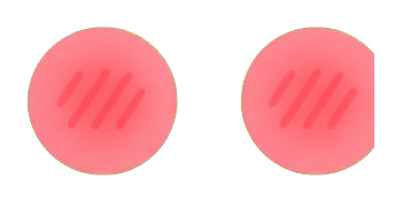 Two pink round blush cheek stickers with small diagonal highlight marks.