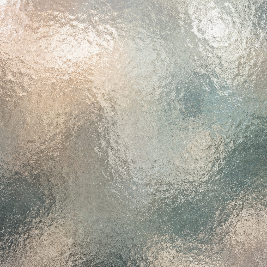 Soft frosted glass texture with subtle ripples and pearl-toned highlights