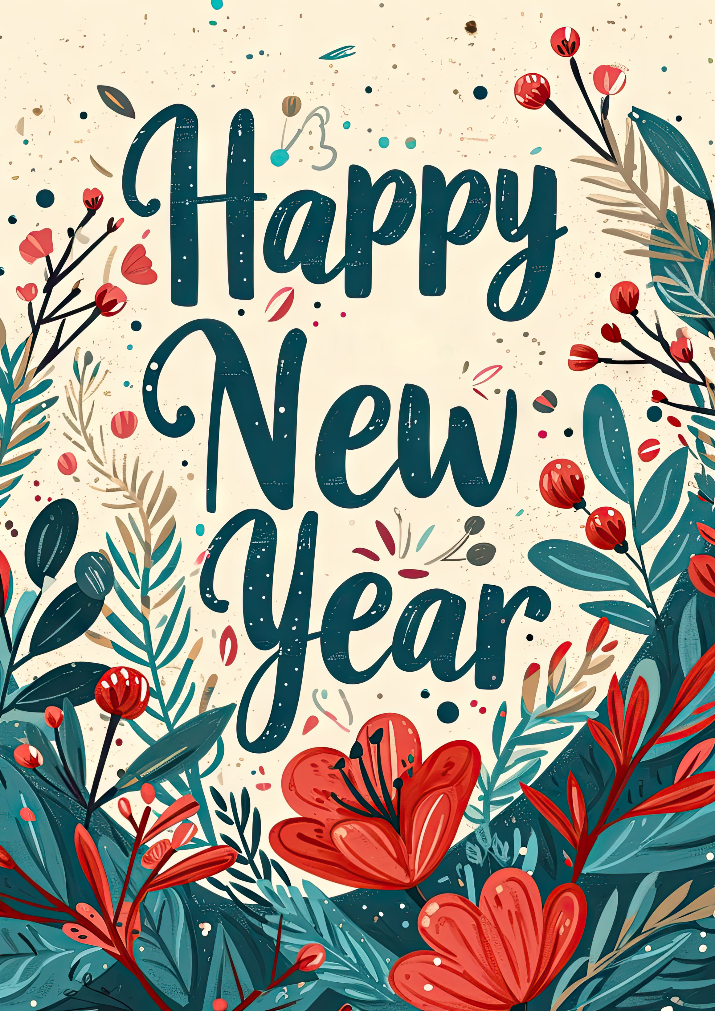 Preview for Happy-new-year-floral-greeting-background-b37f9