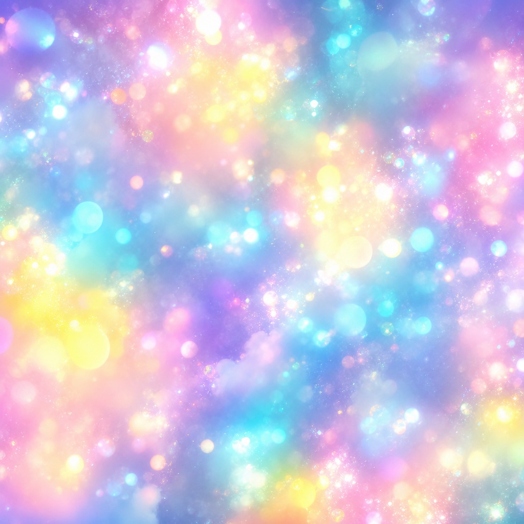 Soft pastel bokeh lights and diffuse glow clouds in a festive abstract background