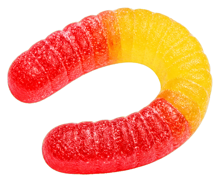 Preview for Curled Red And Yellow Gummy Worm Sticker