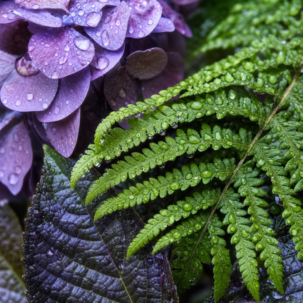 Preview for Rainy Garden Leaf Macro Stock Background