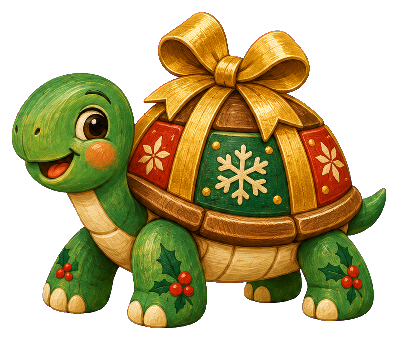 Preview for Christmas Turtle With Golden Bow