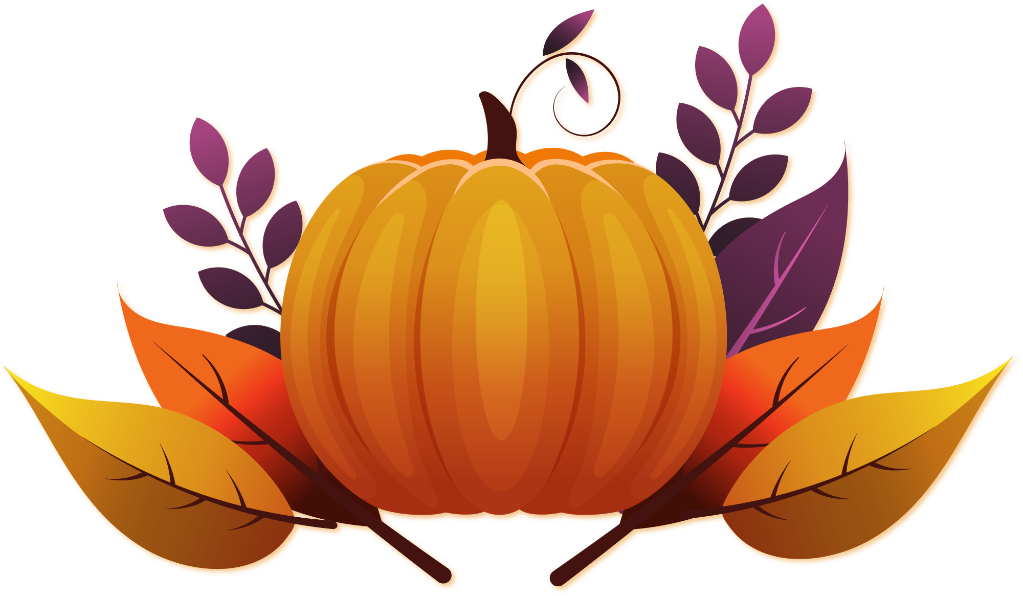 Preview for Autumn-pumpkin-with-vibrant-leaves-fall-sticker-78534