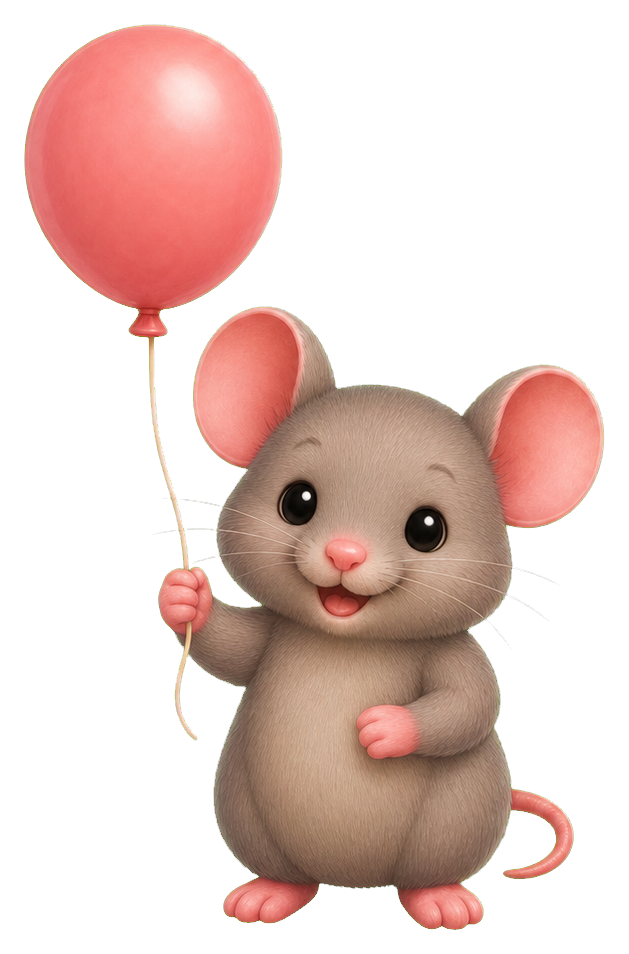 Preview for Mouse Balloon Sticker For Cute Designs